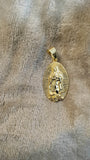 14k gold plated Virgin Mary pendant