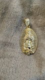 14k gold plated Virgin Mary pendant