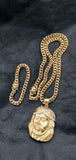 14k 8mm Gold Plated Cuban Link Chain Pendant and Bracelet Set