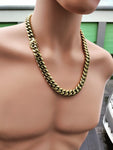 14k 14mm Gold Plated Cuban Link Chain