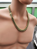 14k 14mm Gold Plated Cuban Link Chain