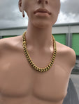 14k 14mm Gold Plated Cuban Link Chain