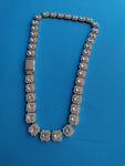 14k white Goldplated 12mm Icedout Tennis Chain