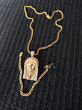14k 6mm Gold Plated Cuban Link Chain Pendant and Bracelet Set