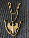 14k 6mm Gold Plated Cuban Link Chain Pendant and Bracelet Set