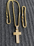 Copy of 14k 3mm Gold plated Franco Chain Bracelet and Pendent Set