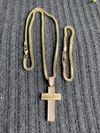 Copy of 14k 3mm Gold plated Franco Chain Bracelet and Pendent Set