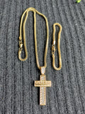 Copy of 14k 3mm Gold plated Franco Chain Bracelet and Pendent Set