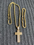 Copy of 14k 3mm Gold plated Franco Chain Bracelet and Pendent Set