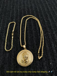 14k 3mm Gold Plated Rope Chain and Pendent Set