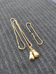 14k 3mm Gold Plated Rope Chain and Pendent Set