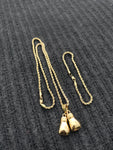 14k 3mm Gold Plated Rope Chain and Pendent Set