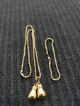 14k 3mm Gold Plated Rope Chain and Pendent Set