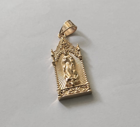 14k gold plated Virgin Mary pendant