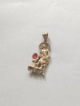 14k gold plated Saint Lazaro pendant