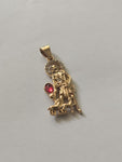 14k gold plated Saint Lazaro pendant