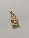 14k gold plated Saint Lazaro pendant