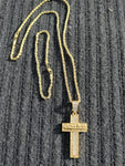 14k 3mm Gold Plated Rope Chain and Pendent Set