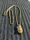 14k 3mm Gold Plated Rope Chain and Pendent Set