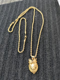 14k 3mm Gold Plated Rope Chain and Pendent Set