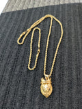 14k 3mm Gold Plated Rope Chain and Pendent Set