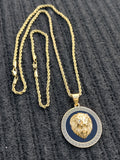 14k 3mm Gold Plated Rope Chain and Pendent Set