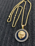 14k 3mm Gold Plated Rope Chain and Pendent Set