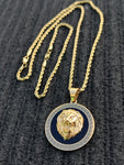 14k 3mm Gold Plated Rope Chain and Pendent Set