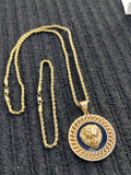 14k 3mm Gold Plated Rope Chain and Pendent Set