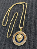 14k 3mm Gold Plated Rope Chain and Pendent Set