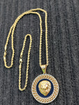 14k 3mm Gold Plated Rope Chain and Pendent Set