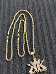 14k 3mm Gold Plated Rope Chain and Pendent Set