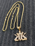 14k 3mm Gold Plated Rope Chain and Pendent Set