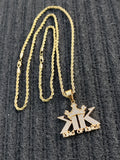 14k 3mm Gold Plated Rope Chain and Pendent Set