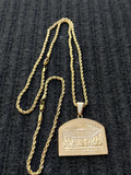 14k 3mm Gold Plated Rope Chain and Pendent Set