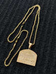 14k 3mm Gold Plated Rope Chain and Pendent Set