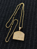 14k 3mm Gold Plated Rope Chain and Pendent Set