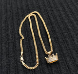 14k Gold Filled 3mm Cuban Link Chain and Pendant Set