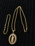 14k 3mm Gold Plated Rope Chain and Pendent Set