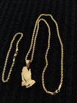 14k 3mm Gold Plated Rope Chain and Pendent Set