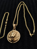 14k 3mm Gold Plated Rope Chain and Pendent Set