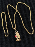 14k 3mm Gold Plated Rope Chain and Pendent Set