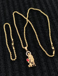 14k 3mm Gold Plated Rope Chain and Pendent Set