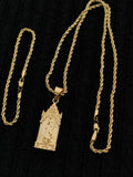 14k 3mm Gold Plated Rope Chain and Pendent Set