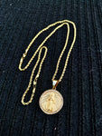 14k 3mm Gold Plated Rope Chain and Pendent Set