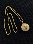 14k 3mm Gold Plated Rope Chain and Pendent Set