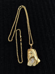 14k 3mm Gold Plated Rope Chain and Pendent Set