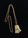 14k 3mm Gold Plated Rope Chain and Pendent Set