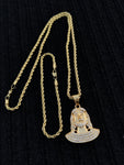 14k 3mm Gold Plated Rope Chain and Pendent Set