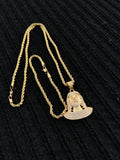 14k 3mm Gold Plated Rope Chain and Pendent Set